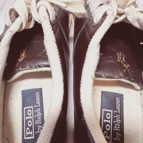 Polo Ralph Lauren Harold Men's Brown Leather Sneakers-Size 10 D-Casual-Lace up - Picture 16 of 16